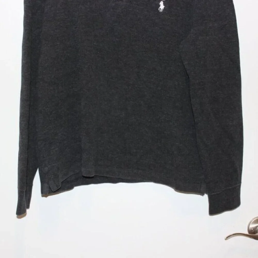 Polo Ralph Lauren Gray 100% Cotton Blend Quarter-Zip Sweater Men's Size M